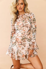 Lost In Seasons Dress - Nude Multi