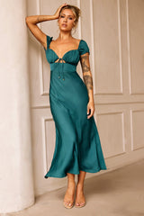 Jasmine Midi Dress - Forest Green