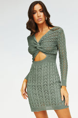 Sure Thing Crochet Dress - Sage