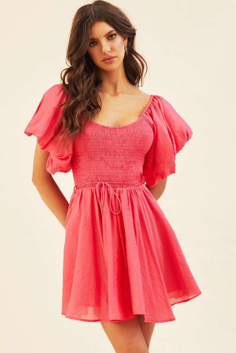 Italian Summer Mini Dress - Watermelon