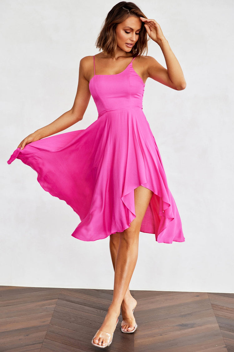 Midi hot pink dress hotsell