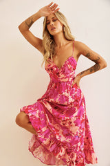 So Be It Midi Dress - Pink Multi