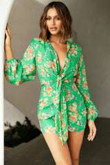 Rooftop Sunsets Mini Dress - Green