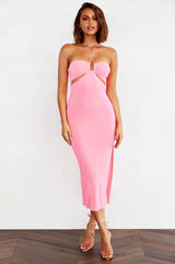 Right Now Midi Dress - Neon Pink