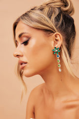 Ethereal Drop Earrings - Green