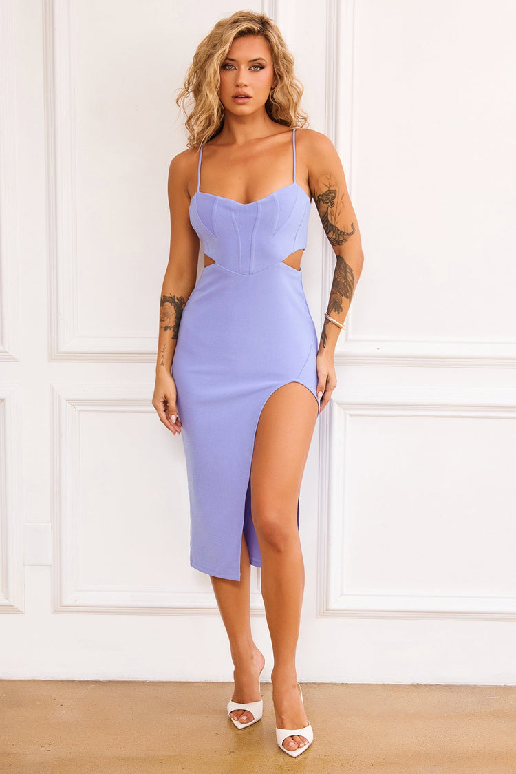 Beth Midi Dress - Steel Blue