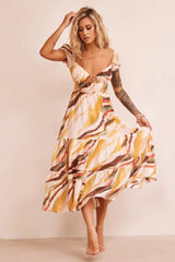 Ruffle It Up Maxi Dress - Yellow Multi