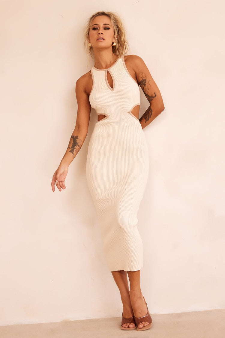 At First Sight Midi Dress - Cream