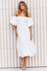 Spanish Steps Midi Dress - White