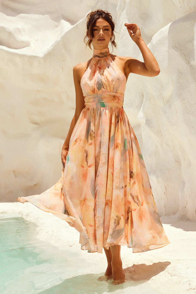 Daylight Midi Dress - Peach