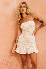 Botanica Bias Mini Dress - White