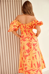 Sonja Midi Dress - Orange Multi