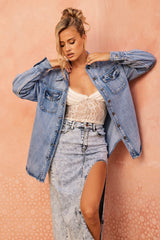 Beyond Obsessed Denim Jacket - Washed Blue