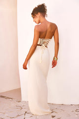 Date And Night Maxi Skirt - Beige