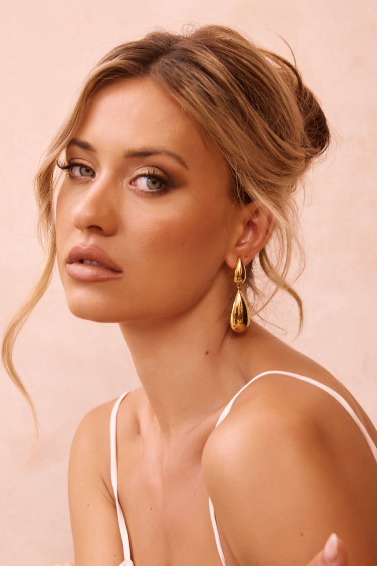 Midnight Brocade Earrings - Gold