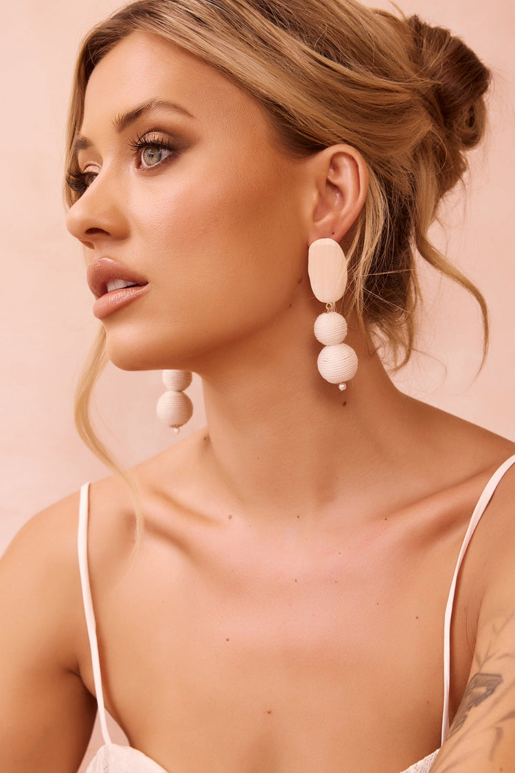 Ethereal Harmony Earrings - White